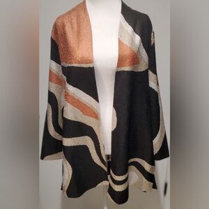 Chico’s Travelers Black, Cream, and Coral Jacket Size 2, Never Worn